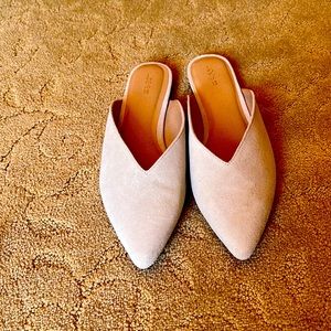 Sueded Bone color Flat Mule Size 8M